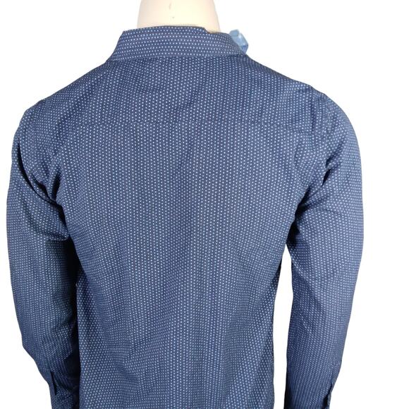 London Fog Slim Fit Shirt Size Small Long Sleeve Blue - Picture 5 of 8